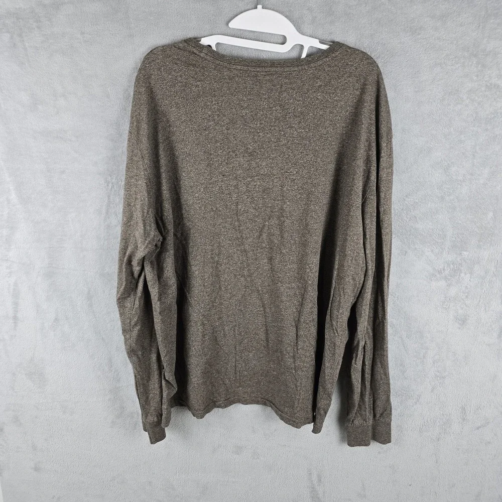 Polo Ralph‎ Lauren Mens XL Brown Heather Long Sleeve Cotton T-Shirt Green Pony